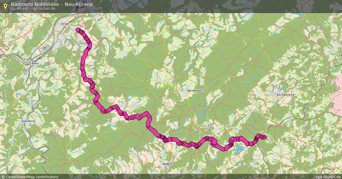 Fahrradroute Nohfelden – Neu-Kürenz (62 km) – Rad-Routen.de