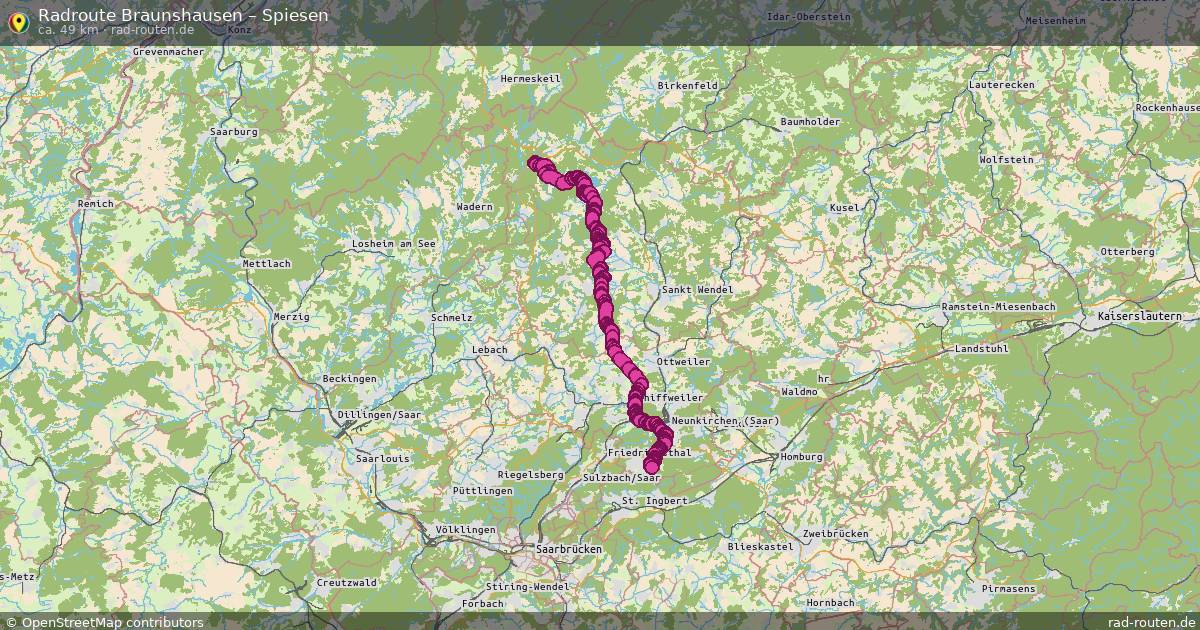 Fahrradroute Braunshausen – Spiesen