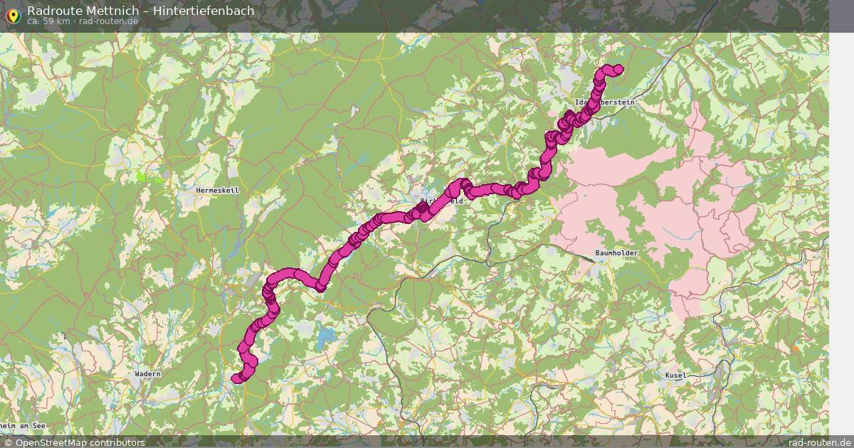 Fahrradroute Mettnich – Hintertiefenbach