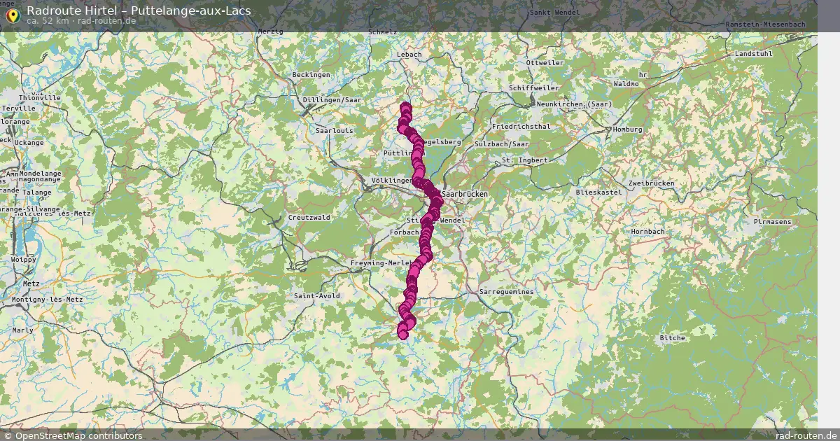 Fahrradroute Hirtel – Puttelange-Aux-Lacs