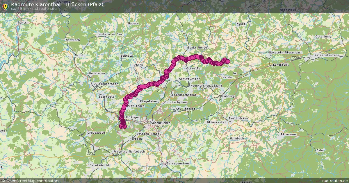 Radtour Klarenthal – Brücken (Pfalz)