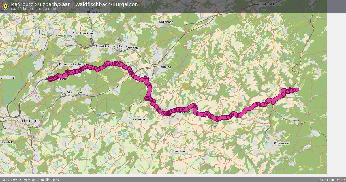 Fahrradroute Sulzbach Saar – Waldfischbach-Burgalben