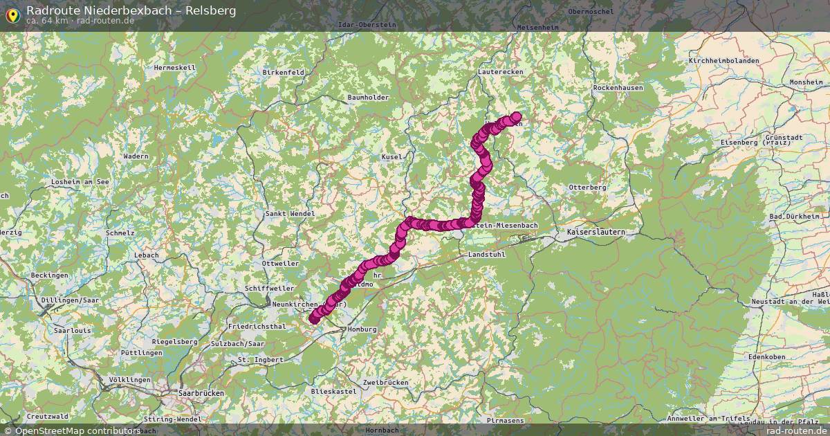 Fahrradroute Niederbexbach – Relsberg