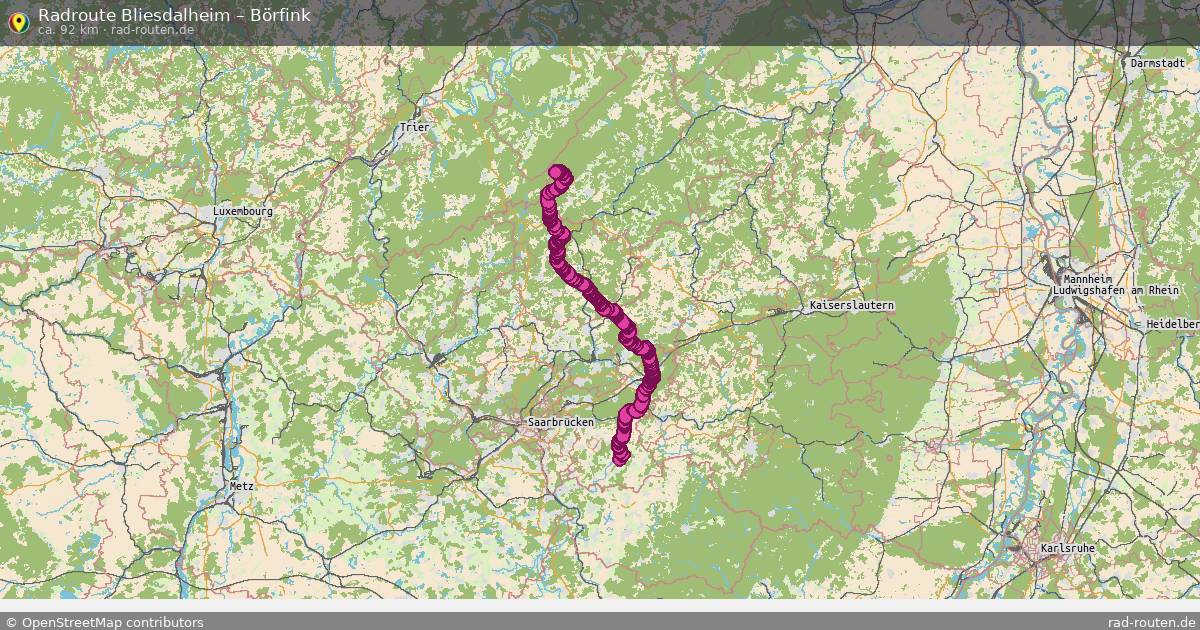 Fahrradroute Bliesdalheim – Börfink