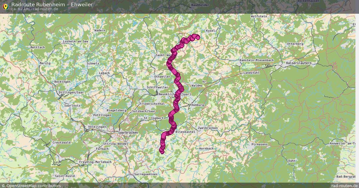Fahrradroute Rubenheim – Ehweiler
