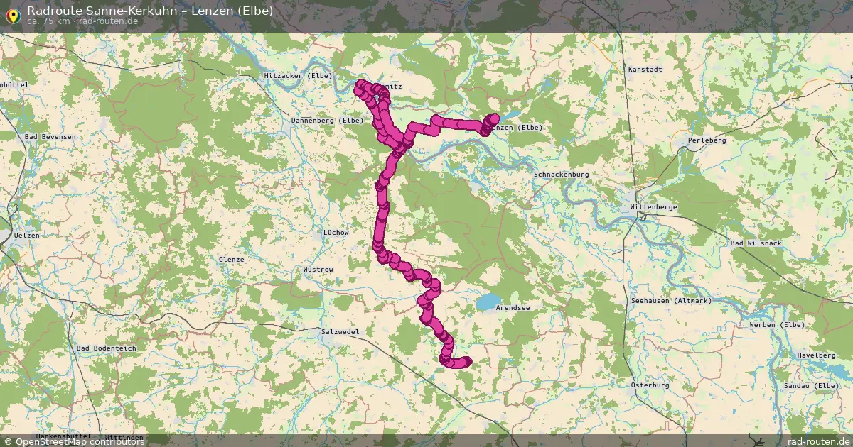 Fahrradroute Sanne-Kerkuhn – Lenzen (Elbe)