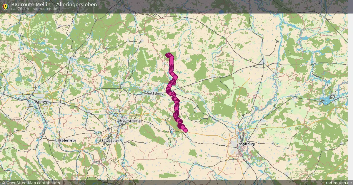 Fahrradroute Mellin – Alleringersleben