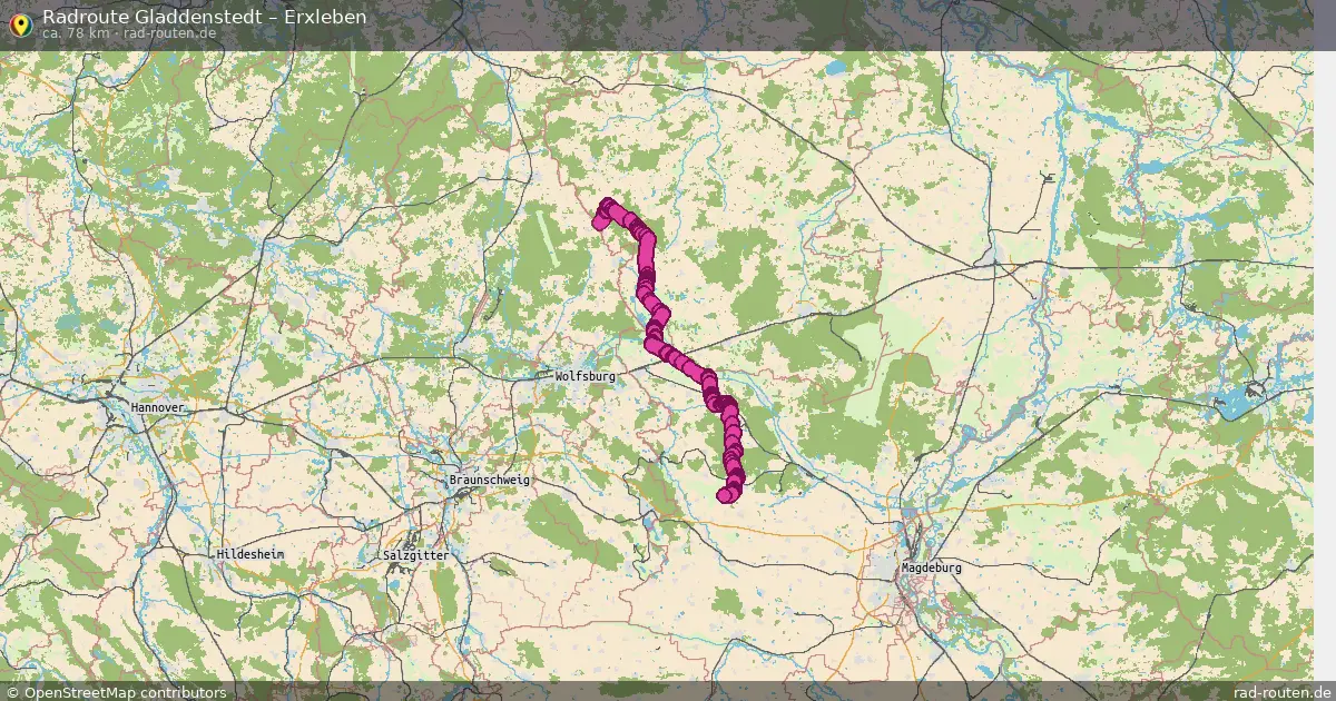 Fahrradroute Gladdenstedt – Erxleben (78 km) – Rad-Routen.de