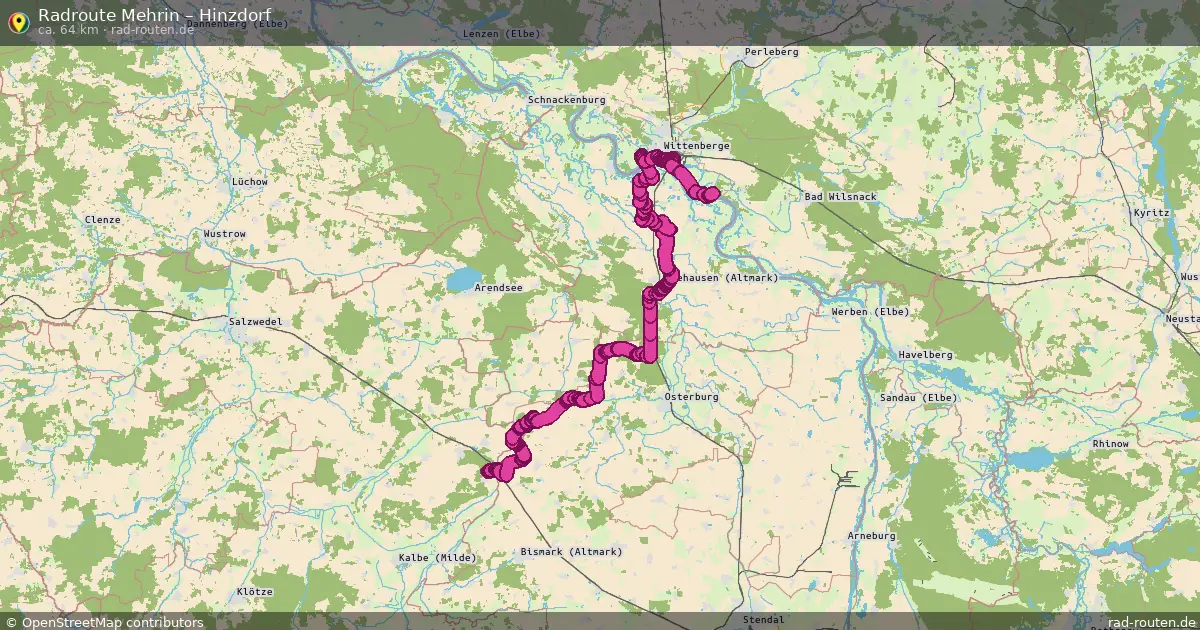 Fahrradroute Mehrin – Hinzdorf (64 km) – Rad-Routen.de