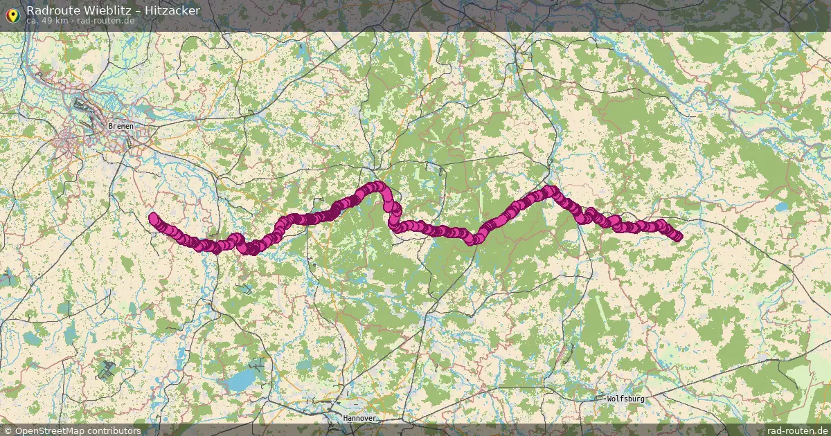 Fahrradroute von Wieblitz nach Gartow