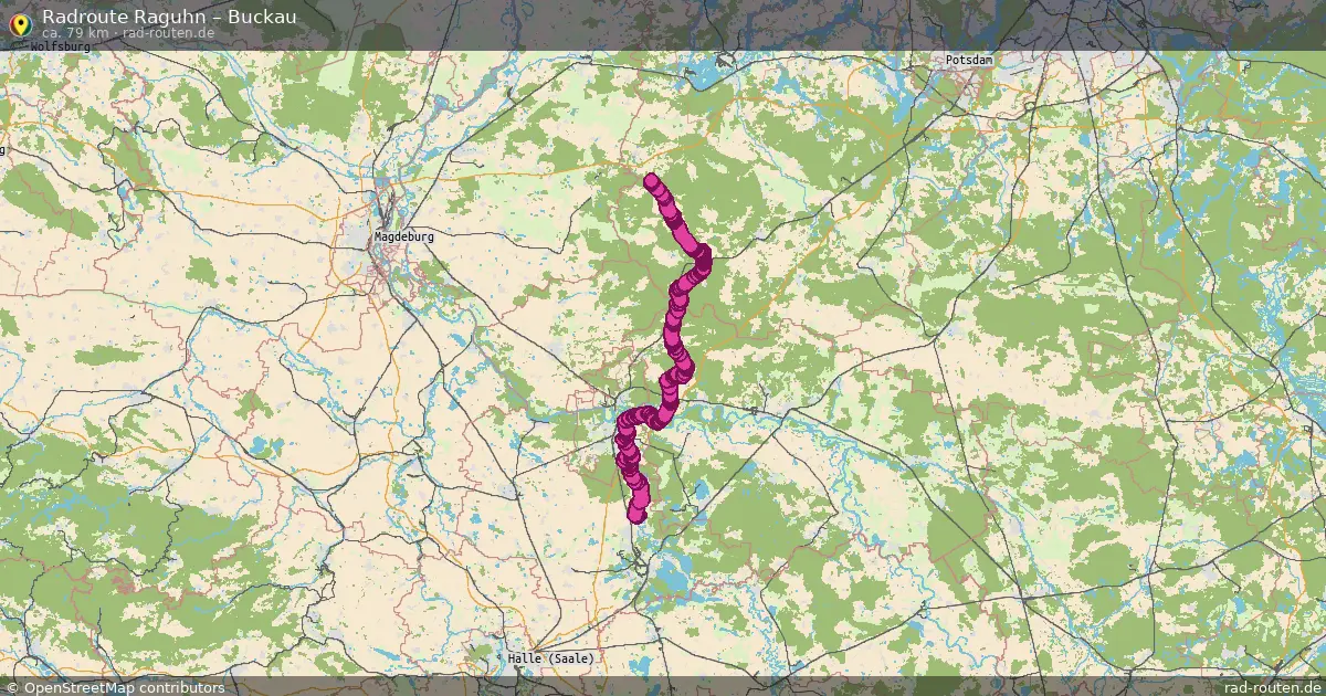 Fahrradroute von Raguhn nach Buckau