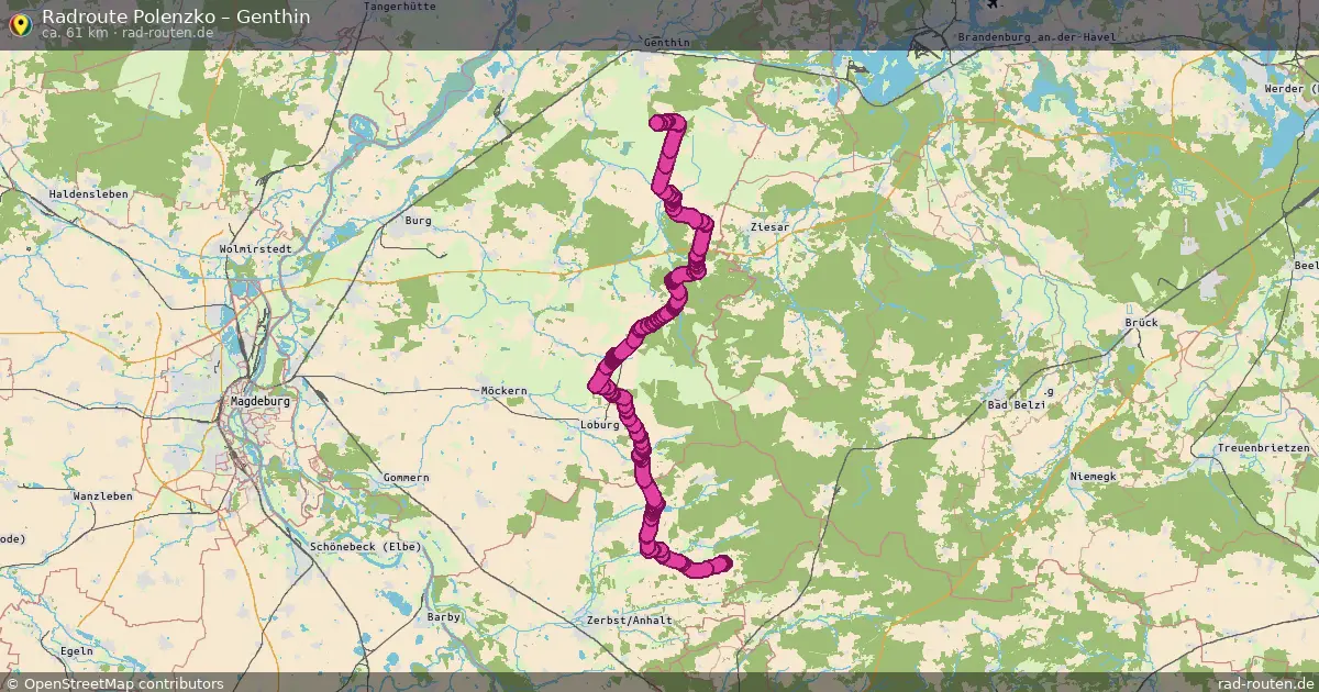 Fahrradroute Polenzko – Genthin