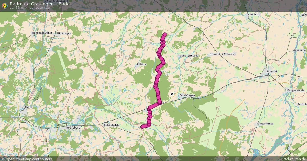 Fahrradroute Grauingen – Badel