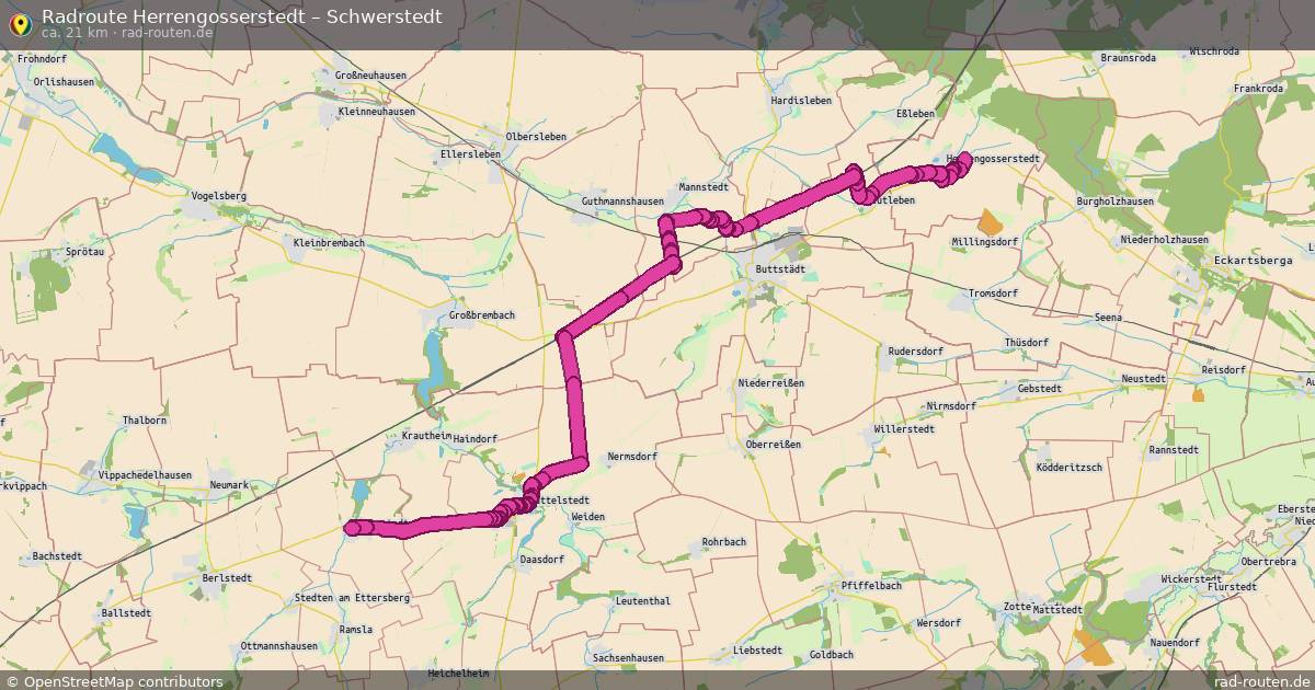 Fahrradroute Herrengosserstedt – Schwerstedt