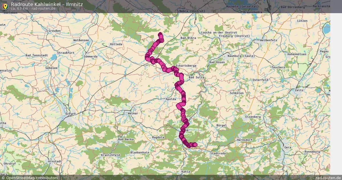 Fahrradroute Kahlwinkel – Ilmnitz (63 km) – Rad-Routen.de