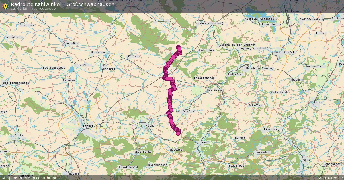 Fahrradroute Kahlwinkel – Großschwabhausen (42 km) – Rad-Routen.de