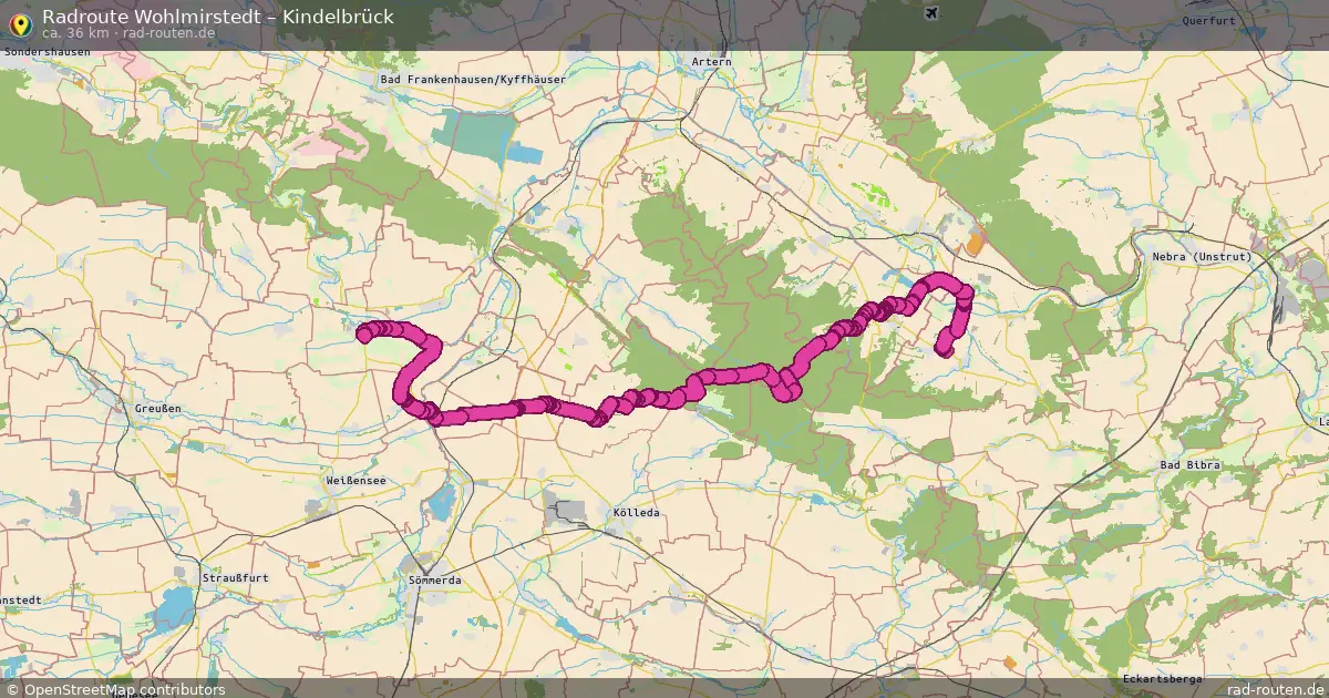 Fahrradroute Wohlmirstedt – Kindelbrück (36 km) – Rad-Routen.de