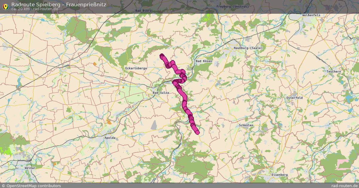 Fahrradroute Spielberg – Frauenprießnitz