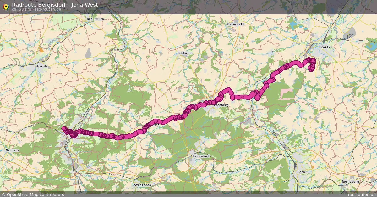Radtour Bergisdorf – Jena-West