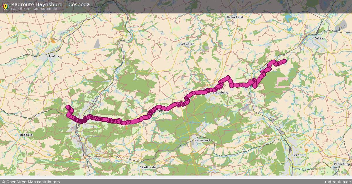 Fahrradroute Haynsburg – Cospeda