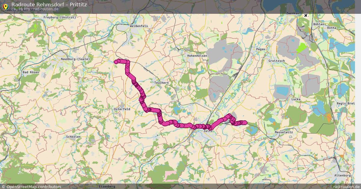 Fahrradroute Rehmsdorf – Prittitz