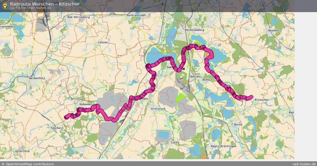 Fahrradroute Werschen – Kitzscher (54 km) – Rad-Routen.de