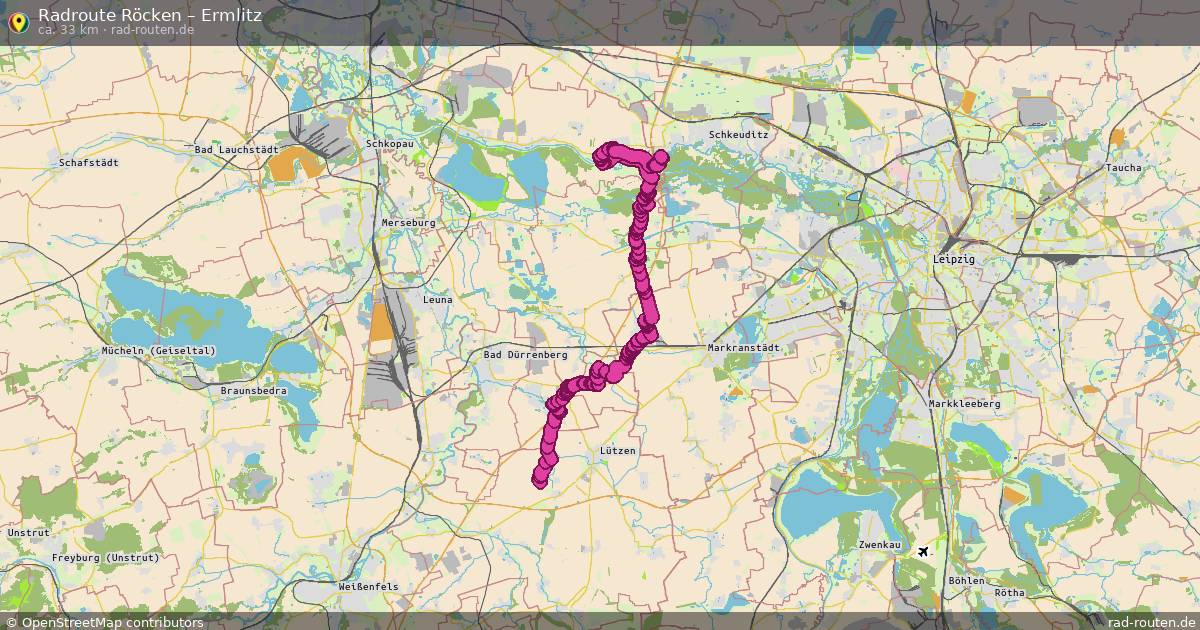 Fahrradroute Röcken – Ermlitz