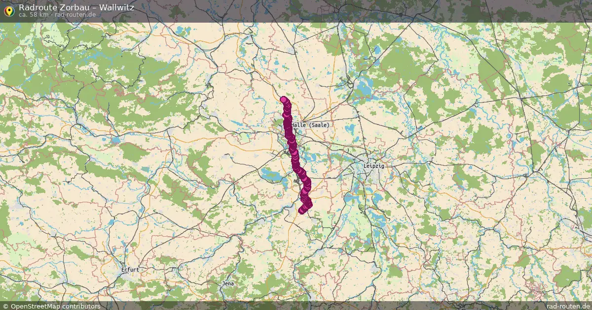 Fahrradroute Zorbau – Wallwitz (58 km) – Rad-Routen.de