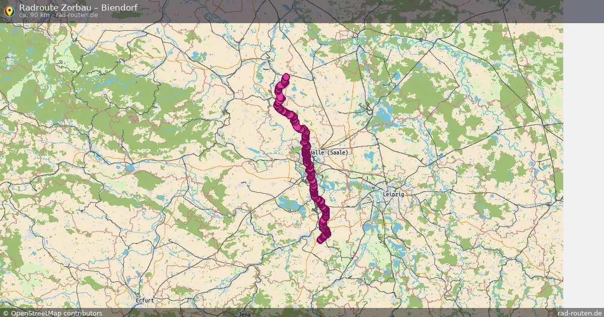 Fahrradroute Zorbau – Biendorf (90 km) – Rad-Routen.de