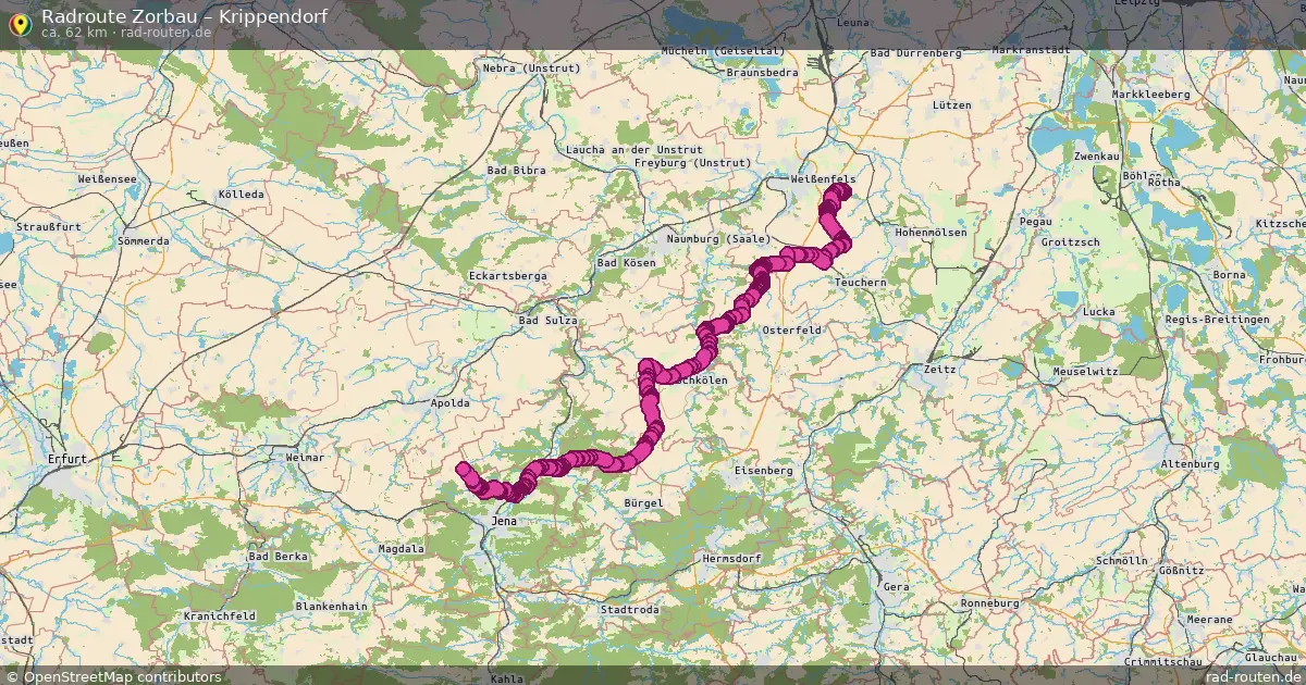 Fahrradroute Zorbau – Krippendorf (62 km) – Rad-Routen.de