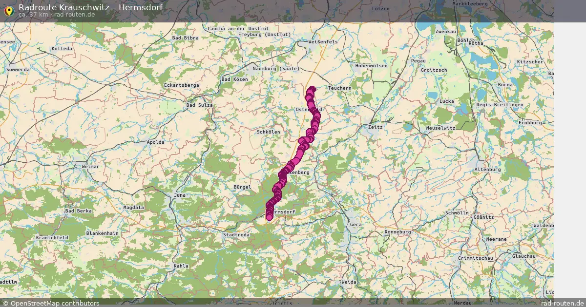 Fahrradroute Krauschwitz – Hermsdorf (37 km) – Rad-Routen.de