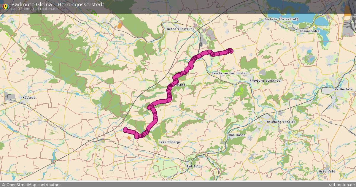 Fahrradroute Gleina – Herrengosserstedt