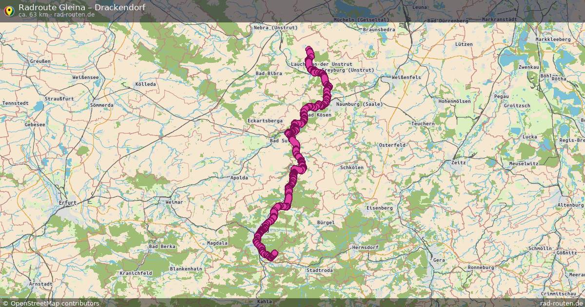 Fahrradroute Gleina – Drackendorf