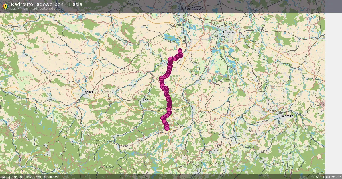 Fahrradroute Tagewerben – Hasla