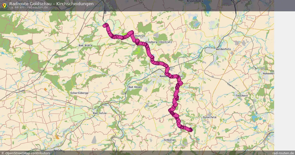 Fahrradroute Goldschau – Kirchscheidungen (44 km) – Rad-Routen.de