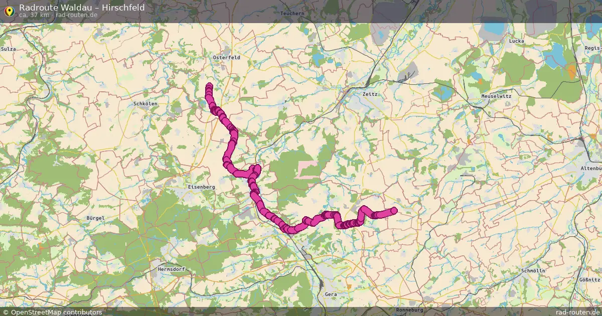Fahrradroute Waldau – Hirschfeld (37 km) – Rad-Routen.de