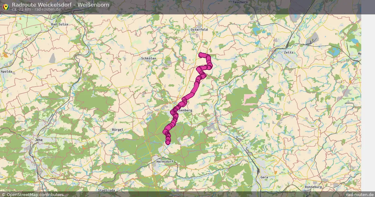 Fahrradroute Weickelsdorf – Weißenborn (22 km) – Rad-Routen.de