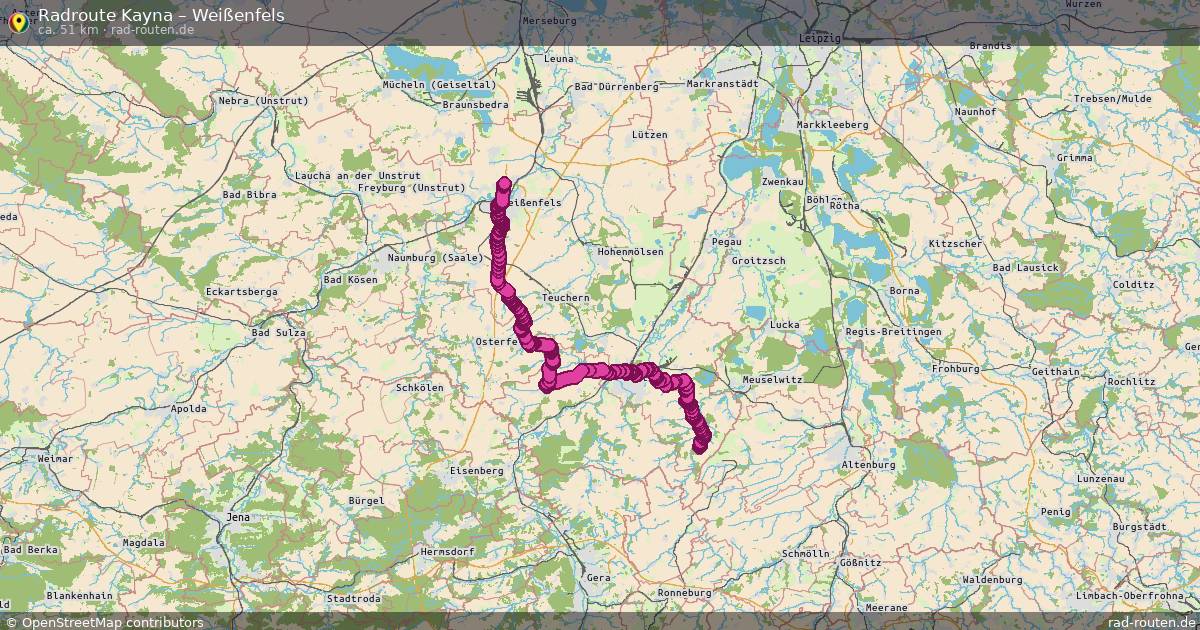 Fahrradroute Kayna – Weißenfels