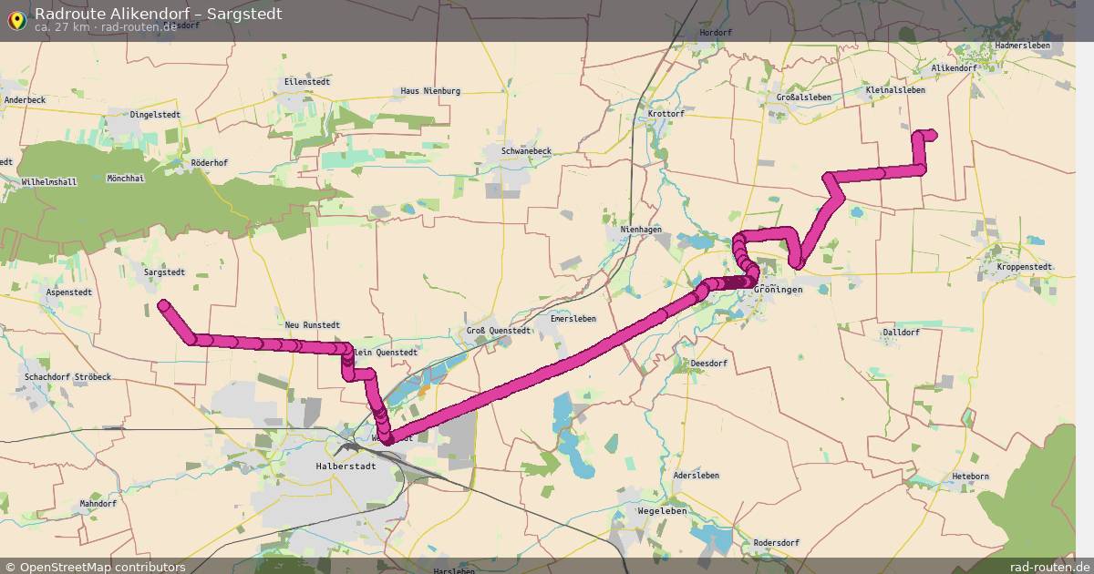Fahrradroute von Alikendorf nach Sargstedt