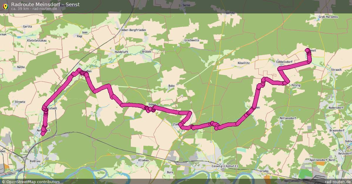 Fahrradroute Meinsdorf – Senst
