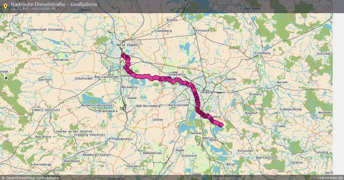 Fahrradroute Dieselstraße – Großpösna