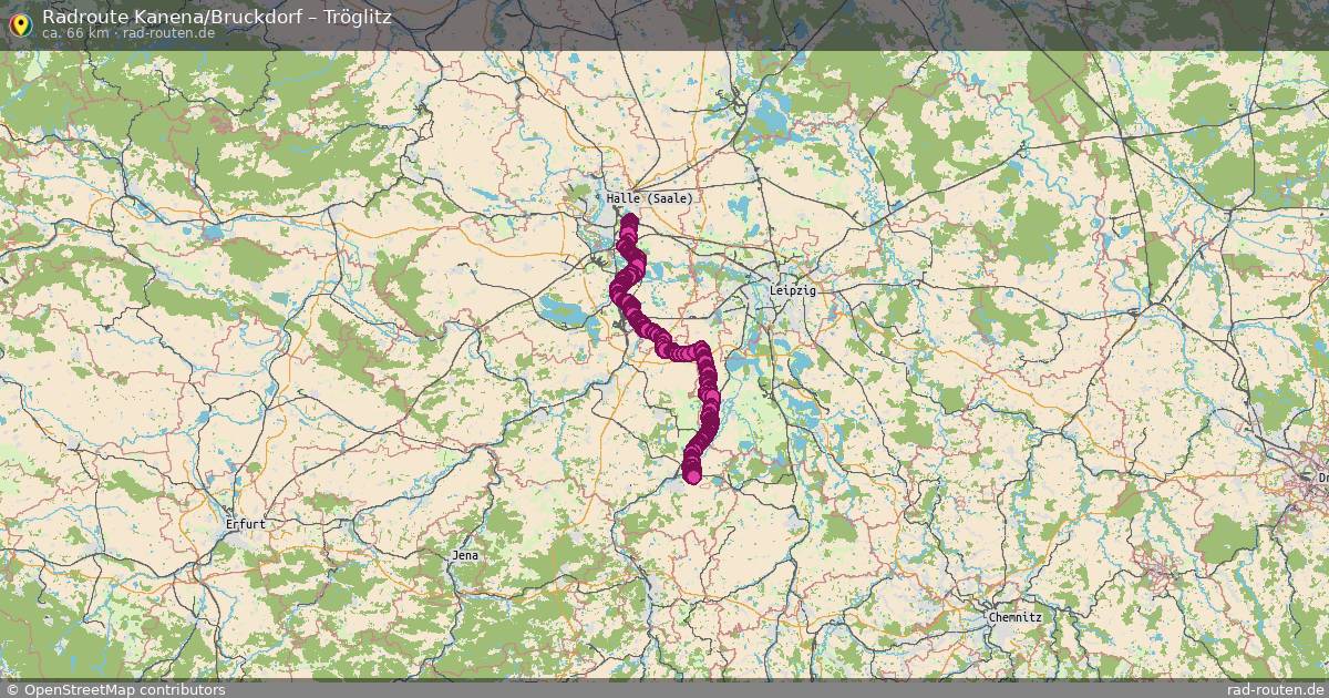 Fahrradroute Kanena Bruckdorf – Tröglitz