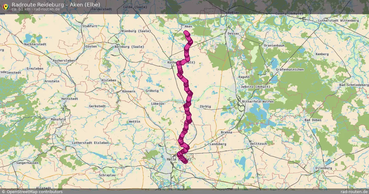 Radtour Reideburg – Aken (Elbe)