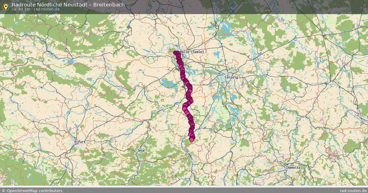 Fahrradroute von Nördliche Neustadt nach Breitenbach