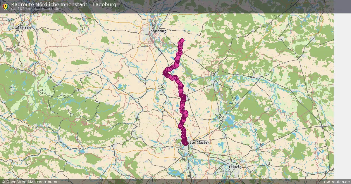 Fahrradroute von Nördliche Innenstadt nach Ladeburg