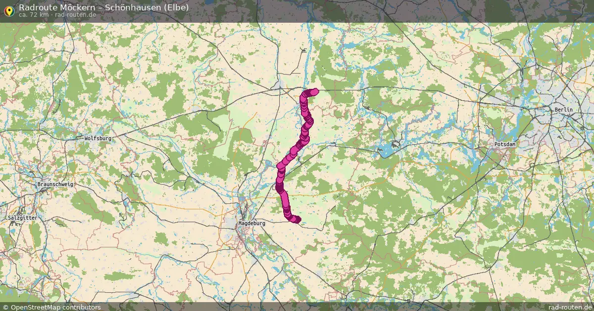 Fahrradroute Möckern – Schönhausen (Elbe)