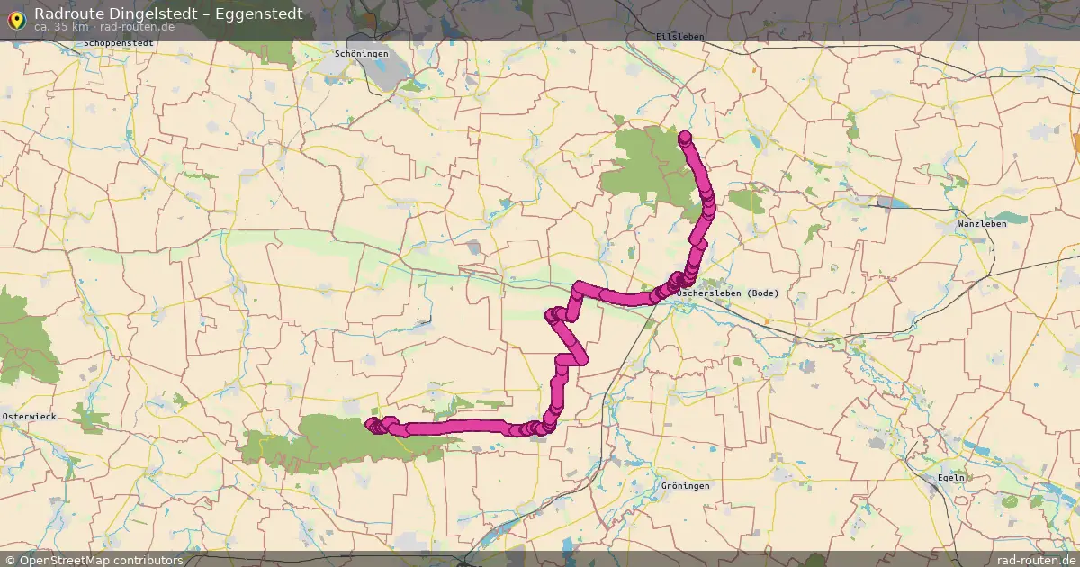 Fahrradroute Dingelstedt – Eggenstedt (35 km) – Rad-Routen.de