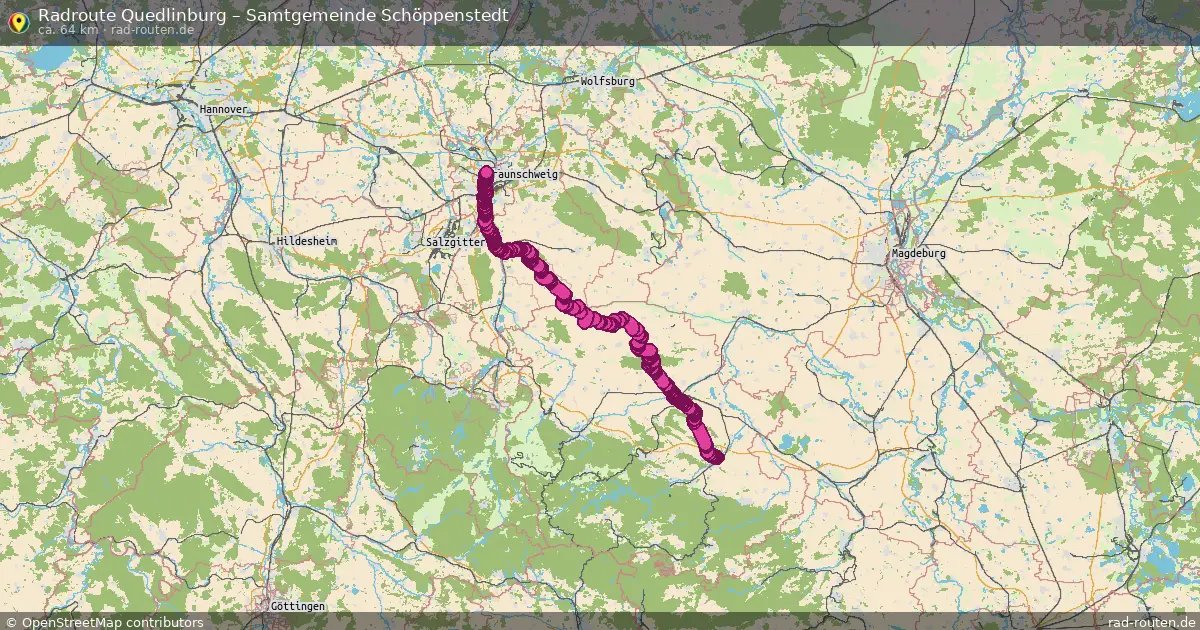 Fahrradroute Quedlinburg – Samtgemeinde Schöppenstedt