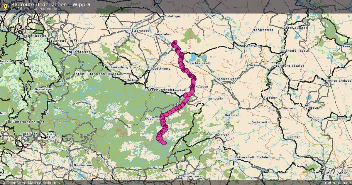 Fahrradroute Hedersleben – Wippra