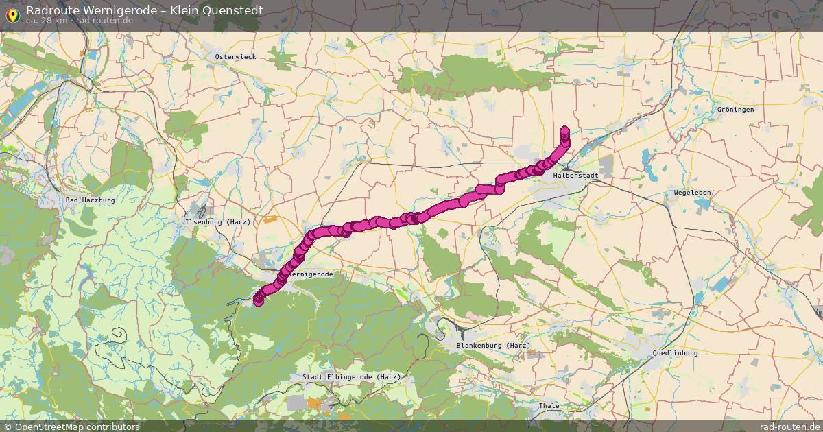 Fahrradroute Wernigerode – Klein Quenstedt